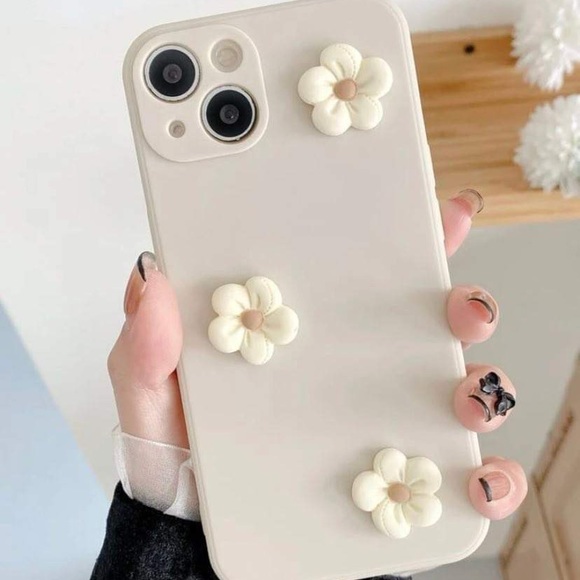 3D flower charm decorated iphone 14 pro Max phone case - Picture 1 of 2